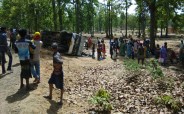Bus overturned