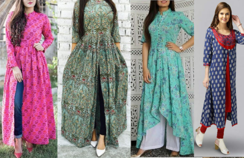 front open long kurti designs for girls
