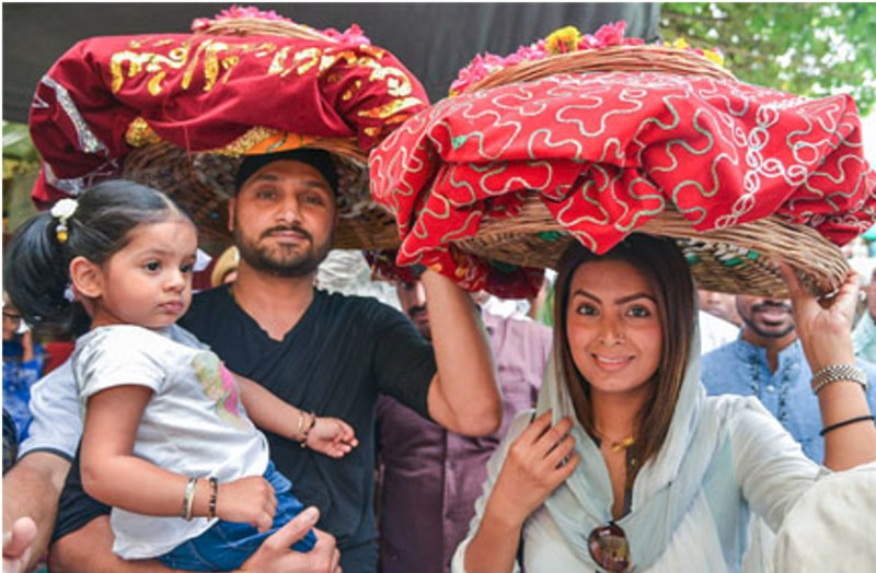 Cricketer Harbhajan Singh at Ajmer Sharif Dargah before IPL match in Jaipur