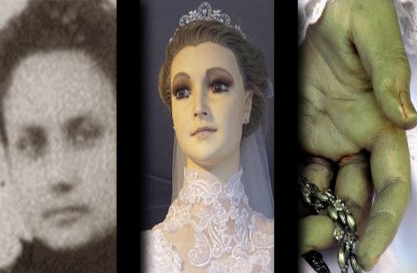 80 years old bride statue look live in Mexico