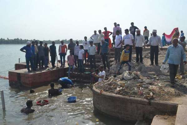 patrika campaign amritam jalam at narmada ghat hoshangabad, mp
