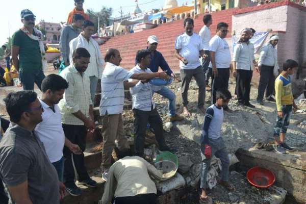 patrika campaign amritam jalam at narmada ghat hoshangabad, mp