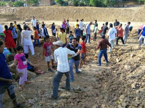 patrika campaign amritam jalam at narmada ghat hoshangabad, mp