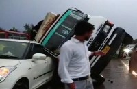 heavy rainfall and storm hit north and south india