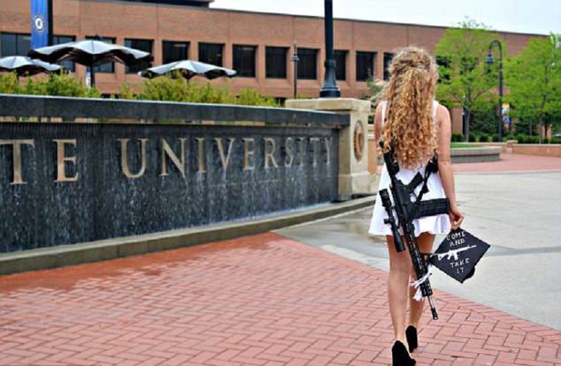 Gun loving Ohio college student wears AR 10 graduation photos