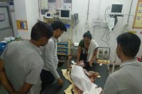 Then a broken highten line, got injured in the mangled