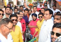 bjp yuva morcha vehicle rally in jhansi