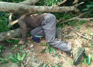 Burried man's body