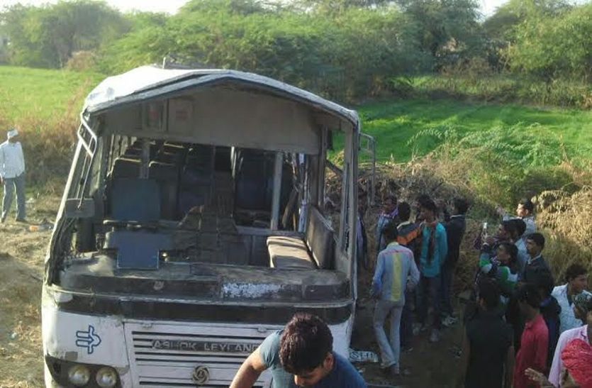Rajasthan roadways bus accident in alwar due to staring failure
