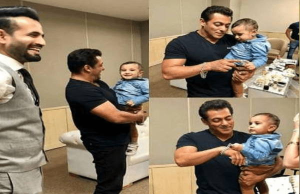 नन्हें पठान को पसंद आया सलमान का ब्रेसलेट, गोद में उठाते ही लगे खींचने