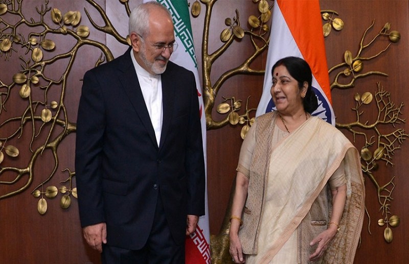 Iran Foreign Minister Javad Zarif met and held talks with EAM Sushma Swaraj