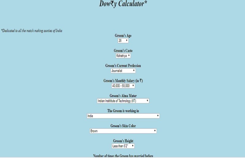 dowry calculater