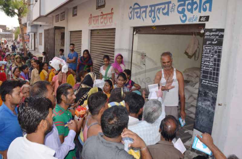 Commotion on the black market ration in bhilwara