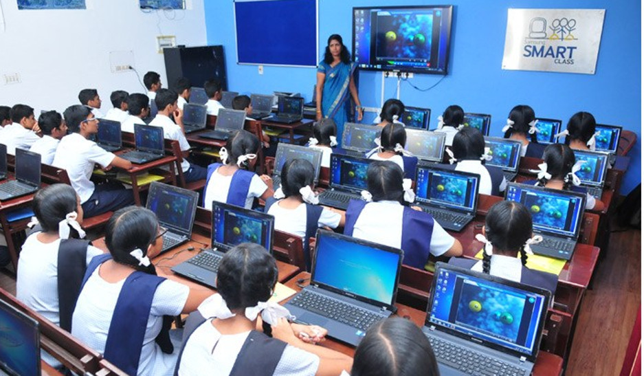 as per smart city project ,smart classes will develop in 43 schools