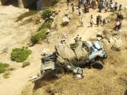 pics: trola and car accident, CRPF soldiers udaipur