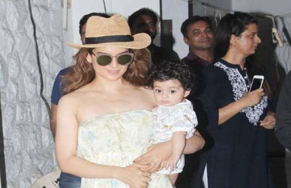 kangana ranaut with nephew prithvi latest photos