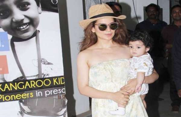 kangana ranaut with nephew prithvi latest photos
