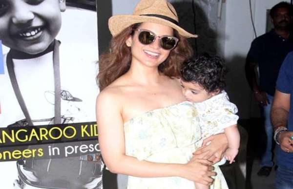 kangana ranaut with nephew prithvi latest photos