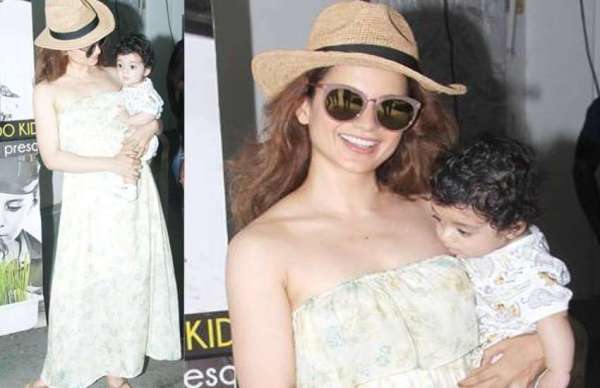 kangana ranaut with nephew prithvi latest photos