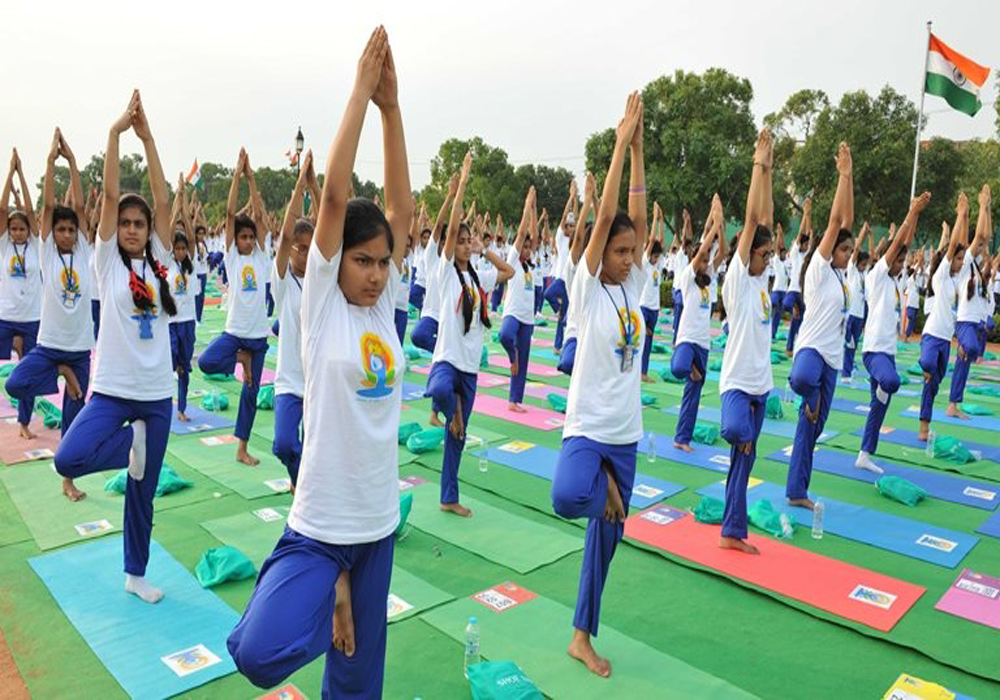 international yoga day preparation in jhansi