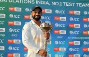 VIRAT KOHLI WITH TEST CHAMPIONSHIP MACE 