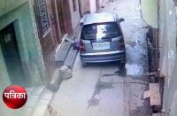 New born baby on a door