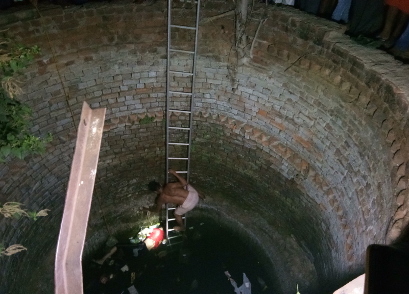 Dead body into the well