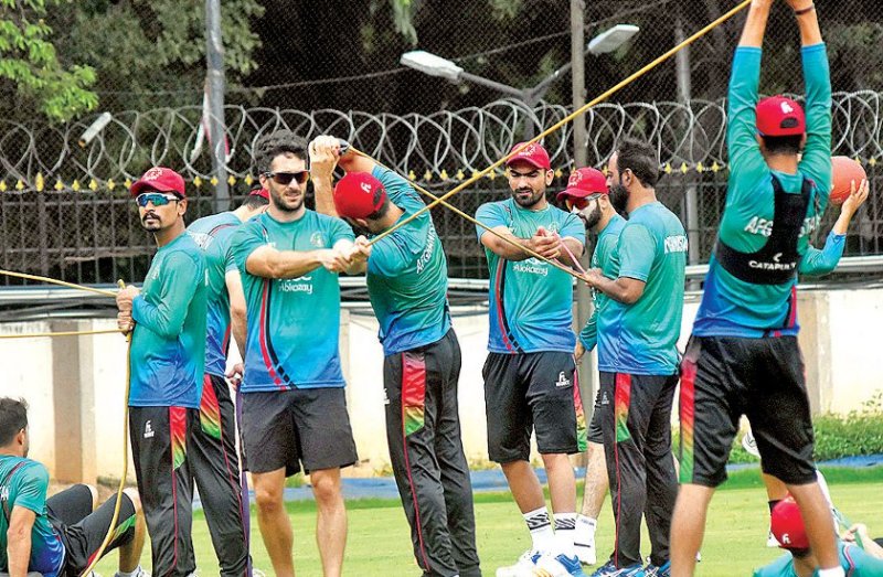 अफगानी टीम के अभ्यास में बारिश का खलल