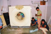 ct scan machine Destroyed in satna District hospital