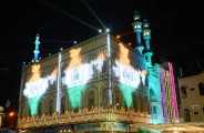 Painted mosque in patriotic colors in bhilwara