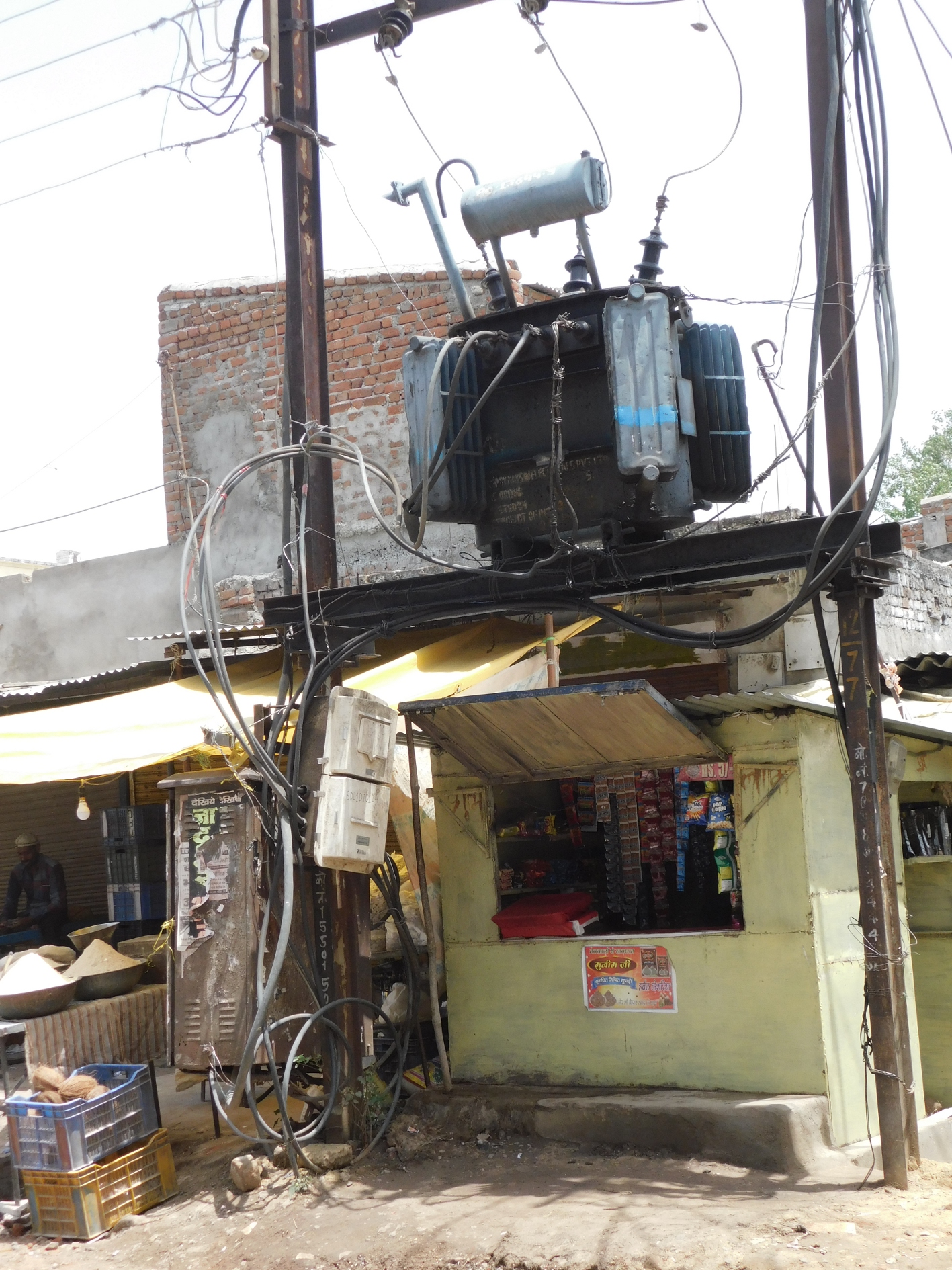 Shops flown under the transformer inviting accidents