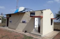 Newly constructed electricity office's roof flyoff