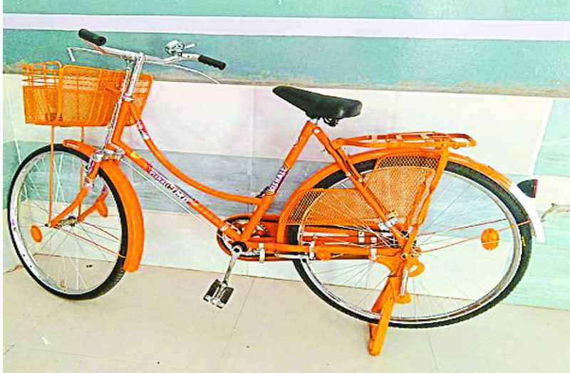 Daughters free bicycle in bhilwara