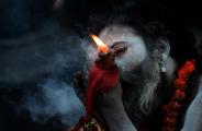 A monk having ganja