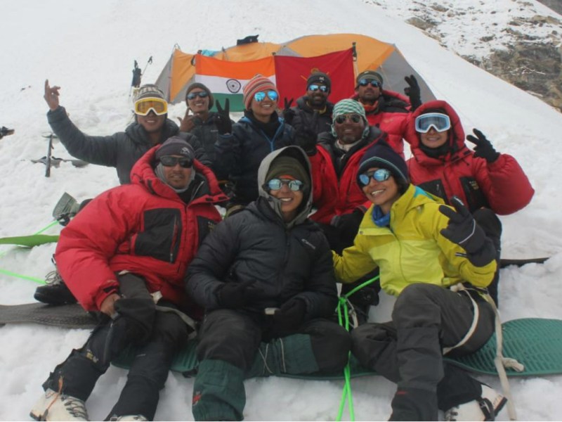 Sikar Daughter Captain aparajita Yoga on bhagirathi Peak with 10 other