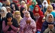 pilgrims participate in jumma namaaz