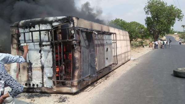 roadways bus accident at jaisamand udaipur