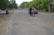 Alwar : damage road in city