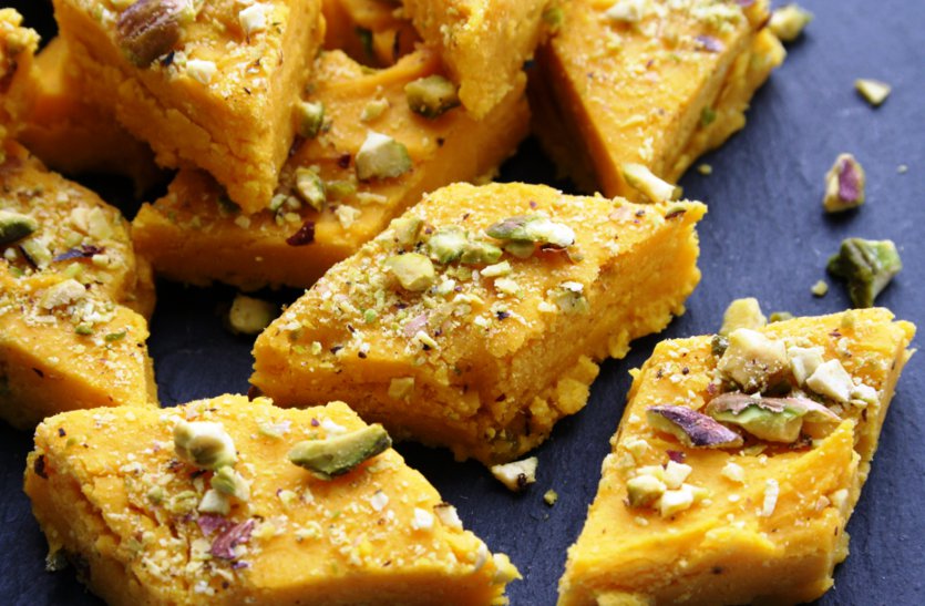 mango nariyal barfi