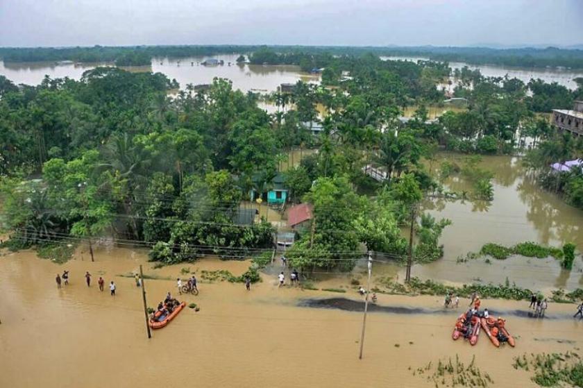 Indian Air Force drops relief material in Tripura flood affected area