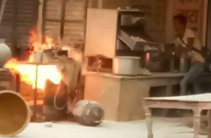 Fire in gas cylinders