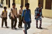 students going to school