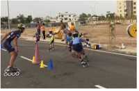 Skaters enthusiasm shown to the world record in bhilwara