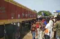 Fire trailer in front of the petrol pump in bhilwara