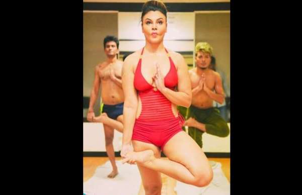 rakhi sawant latest yoga photos