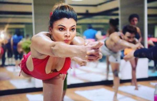 rakhi sawant latest yoga photos
