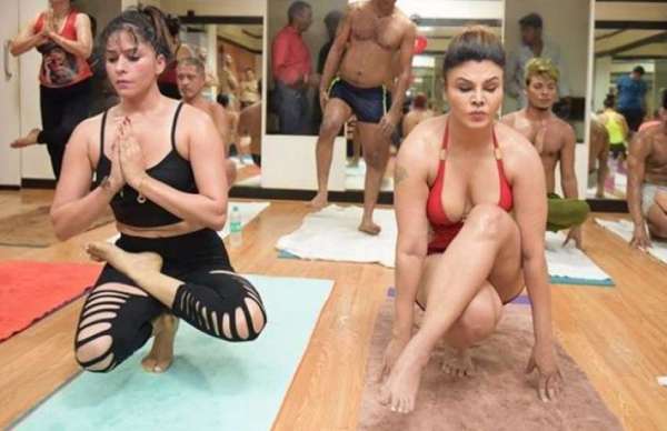 rakhi sawant latest yoga photos