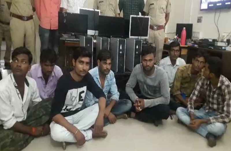 Eight people arrested police online betting raids in bhilwara