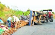 Tractor-Trauly accident in alwar, 4 injured