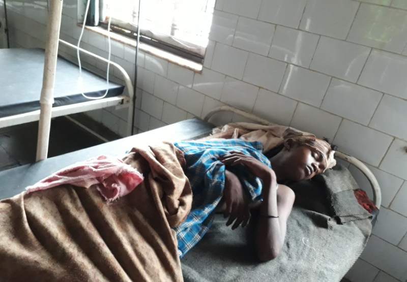 Injured boy in hospital